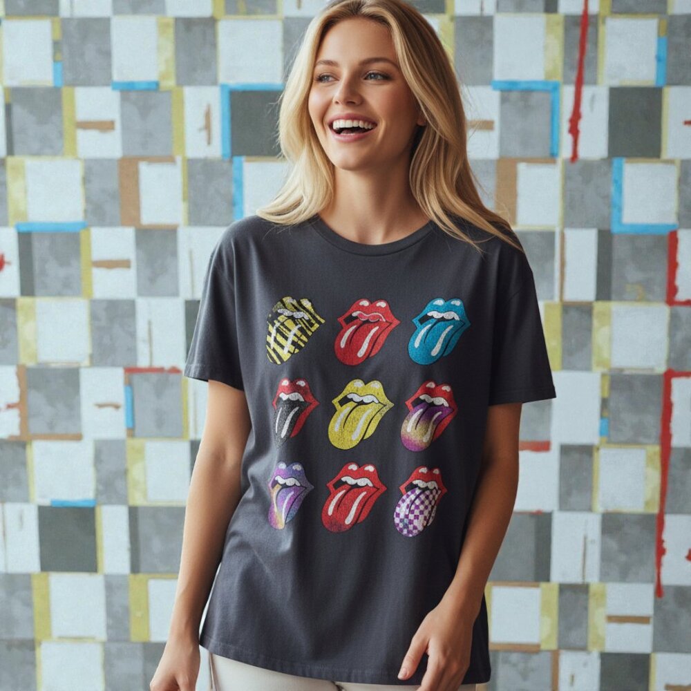 Rolling Stones Vintage Graphic Tongue Logo Short Sleeve Band Tee